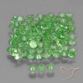 Pedras preciosas de Granada Tsavorita verde vivo natural de 4.66 ct, Redondo, VS