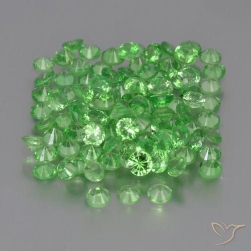 Pedras preciosas de Granada Tsavorita verde vivo natural de 4.76 ct, Redondo, VS