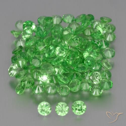 Pedras preciosas de Granada Tsavorita verde vivo natural de 4.90 ct, Redondo, VS