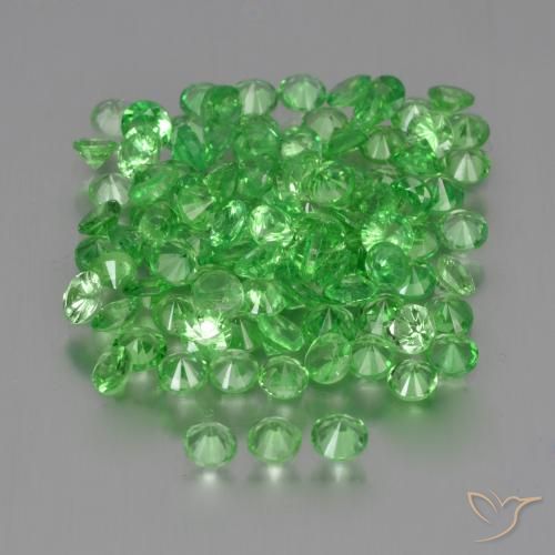 Pedras preciosas de Granada Tsavorita verde vivo natural de 4.90 ct, Redondo, VS