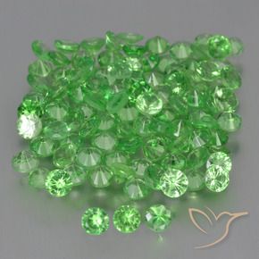 Pedras preciosas de Granada Tsavorita verde vivo natural de 4.75 ct, Redondo, VS