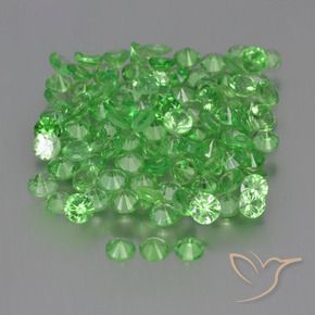 Pedras preciosas de Granada Tsavorita verde vivo natural de 4.75 ct, Redondo, VS