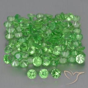 Pedras preciosas de Granada Tsavorita verde vivo natural de 4.76 ct, Redondo, VS
