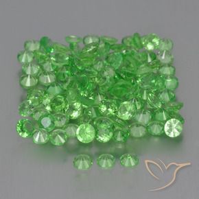 Pedras preciosas de Granada Tsavorita verde vivo natural de 4.76 ct, Redondo, VS