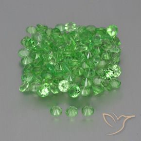 Pedras preciosas de Granada Tsavorita verde vivo natural de 4.13 ct, Redondo, VS