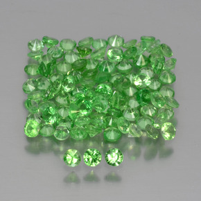 Pedras preciosas de Granada Tsavorita verde vivo natural de 3.74 ct, Corte Redondo, VS