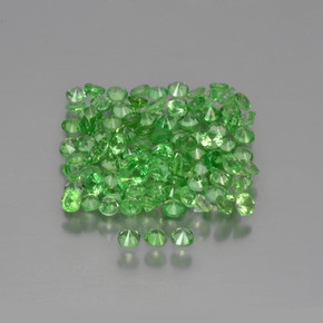 Pedras preciosas de Granada Tsavorita verde vivo natural de 3.74 ct, Corte Redondo, VS
