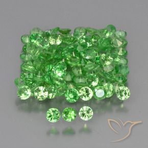 Pedras preciosas de Granada Tsavorita verde vivo natural de 4.13 ct, Redondo, VS