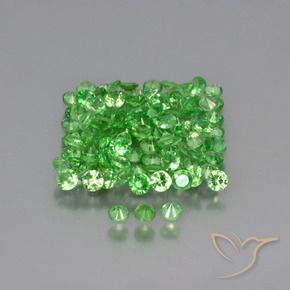 Pedras preciosas de Granada Tsavorita verde vivo natural de 4.13 ct, Redondo, VS