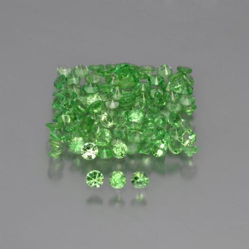 Pedras preciosas de granada tsavorita verde natural de 3,73 ct, corte redondo, VS