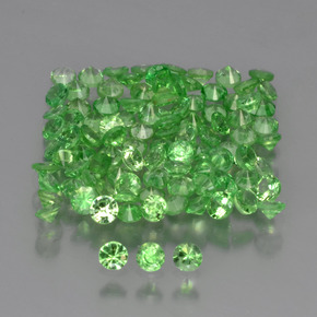 Pedras preciosas de granada tsavorita verde natural de 3,73 ct, corte redondo, VS