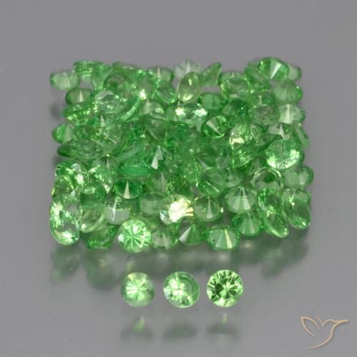 Pedras preciosas de Granada Tsavorita Verde claro natural de 4.91 ct, Redondo, VS