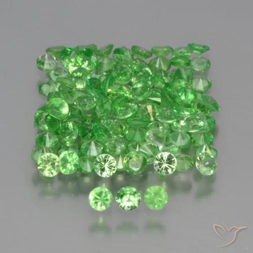 Pedras preciosas de Granada Tsavorita verde vivo natural de 3.98 ct, Redondo, VS