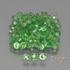 Pedras preciosas de Granada Tsavorita Verde médio natural de 4.09 ct, Redondo, VS