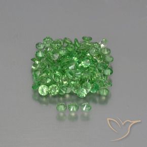 Pedras preciosas de Granada Tsavorita Verde médio natural de 4.09 ct, Redondo, VS