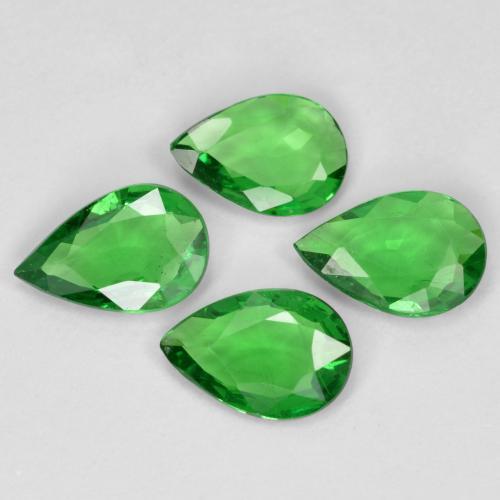 Pedras preciosas de Granada Tsavorita Verde médio natural de 1.21 ct, Formato de pêra, VS