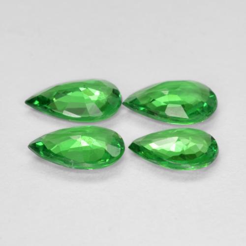 Pedras preciosas de Granada Tsavorita Verde médio natural de 1.21 ct, Formato de pêra, VS