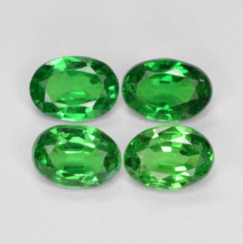 Pedras preciosas de Granada Tsavorita verde intenso natural de 1.46 ct, Corte Oval, VS