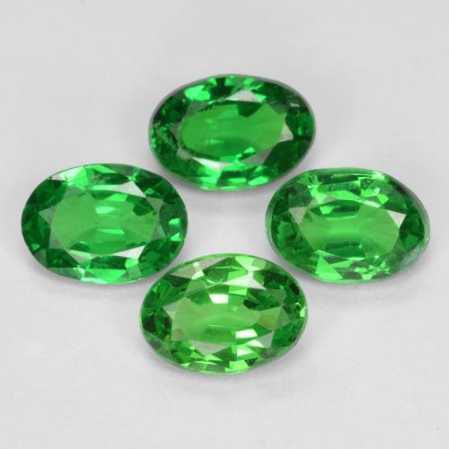 Pedras preciosas de Granada Tsavorita verde intenso natural de 1.46 ct, Corte Oval, VS