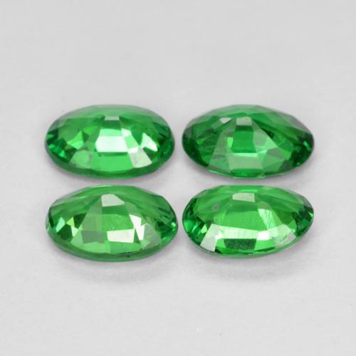 Pedras preciosas de Granada Tsavorita verde intenso natural de 1.46 ct, Corte Oval, VS