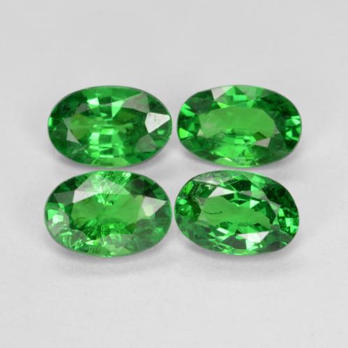 Pedras preciosas de granada tsavorita verde natural de 1,95 ct, corte oval, VS