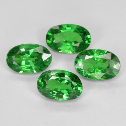 Pedras preciosas de granada tsavorita verde natural de 1,95 ct, corte oval, VS