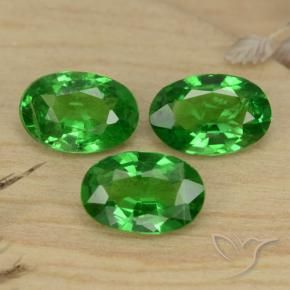 Pedras preciosas de granada tsavorita verde natural de 1,30 ct, corte oval, VS