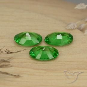 Pedras preciosas de granada tsavorita verde natural de 1,30 ct, corte oval, VS