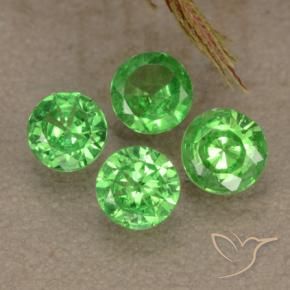 Pedras preciosas de Granada Tsavorita verde vivo natural de 1.04 ct, Redondo, VVS-VS