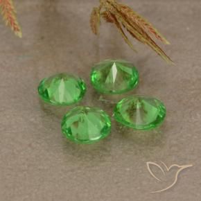 Pedras preciosas de Granada Tsavorita verde vivo natural de 1.04 ct, Redondo, VVS-VS