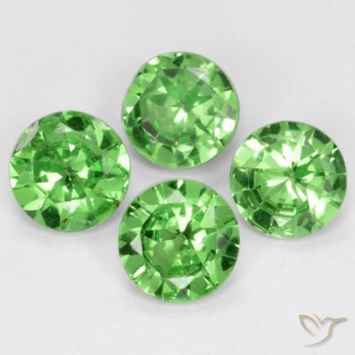 Pedras preciosas de Granada Tsavorita Verde claro natural de 1.08 ct, Redondo, VS