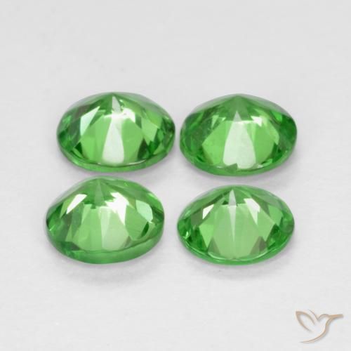 Pedras preciosas de Granada Tsavorita Verde claro natural de 1.08 ct, Redondo, VS