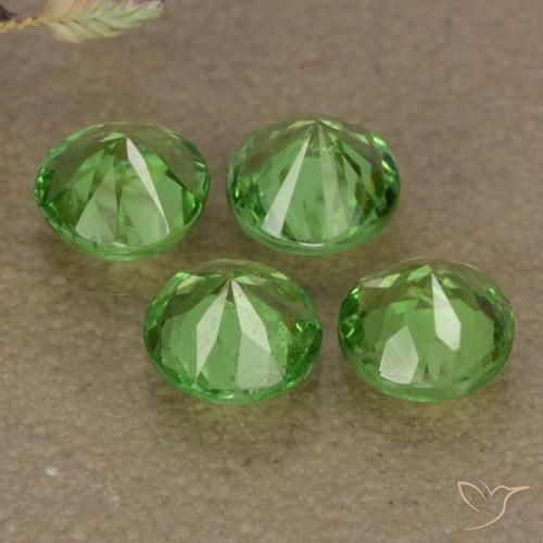 Pedras preciosas de granada tsavorita verde natural de 1,19 ct, corte redondo, VS