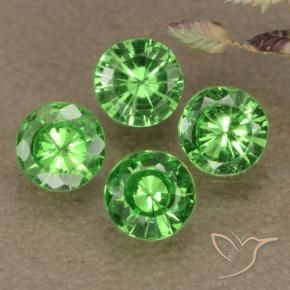 Pedras preciosas de granada tsavorita verde natural de 1,03 ct, corte redondo, VS