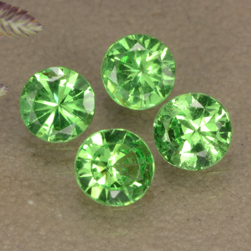 Pedras preciosas de granada tsavorita verde natural de 0,85 ct, corte redondo, VS