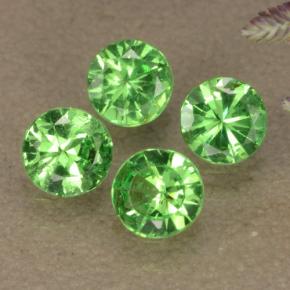 Pedras preciosas de granada tsavorita verde natural de 0,85 ct, corte redondo, VS