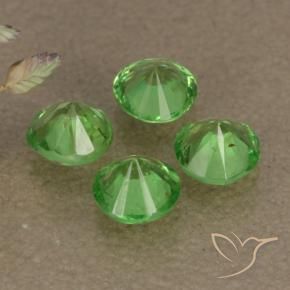 Pedras preciosas de Granada Tsavorita verde vivo natural de 0.94 ct, Redondo, VS
