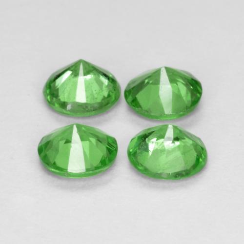 Pedras preciosas de Granada Tsavorita Verde médio natural de 0.93 ct, Corte Redondo, VS