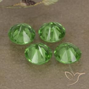 Pedras preciosas de Granada Tsavorita verde vivo natural de 0.93 ct, Redondo, VS