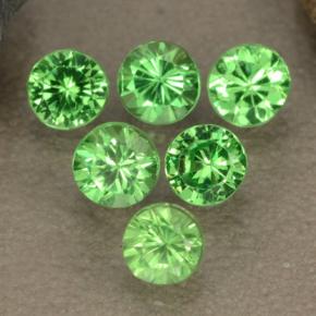 Pedras preciosas de granada tsavorita verde natural de 1,23 ct, corte redondo, VS