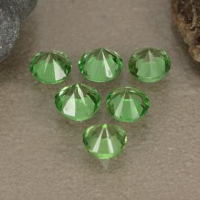 Pedras preciosas de granada tsavorita verde natural de 1,23 ct, corte redondo, VS