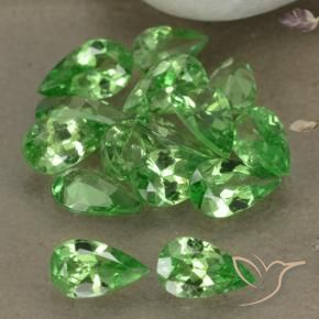 Pedras preciosas de Granada Tsavorita verde elétrico natural de 3.12 ct, Formato de pêra, VS