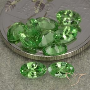 Pedras preciosas de granada tsavorita verde natural de 2,52 ct, corte oval, VS