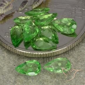 Pedras preciosas de granada tsavorita verde médio natural de 1,72 ct, formato de pêra, VS