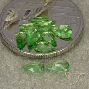 Pedras preciosas de granada tsavorita verde médio natural de 1,72 ct, formato de pêra, VS