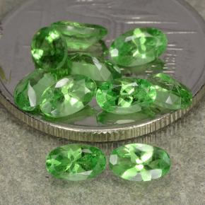 Pedras preciosas de granada tsavorita verde natural de 2,98 ct, corte oval, VS