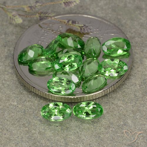 3.22ctw Natural verde vivo Granada Tsavorita, oval, VS