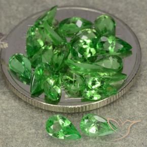 Pedras preciosas de Granada Tsavorita Verde claro natural de 4.34 ct, Formato de pêra, VS
