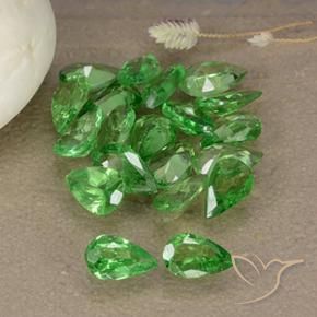 Pedras preciosas de Granada Tsavorita Verde médio natural de 3.30 ct, Formato de pêra, VS