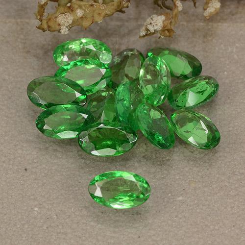 Pedras preciosas de granada tsavorita verde natural de 2,96 ct, corte oval, VS